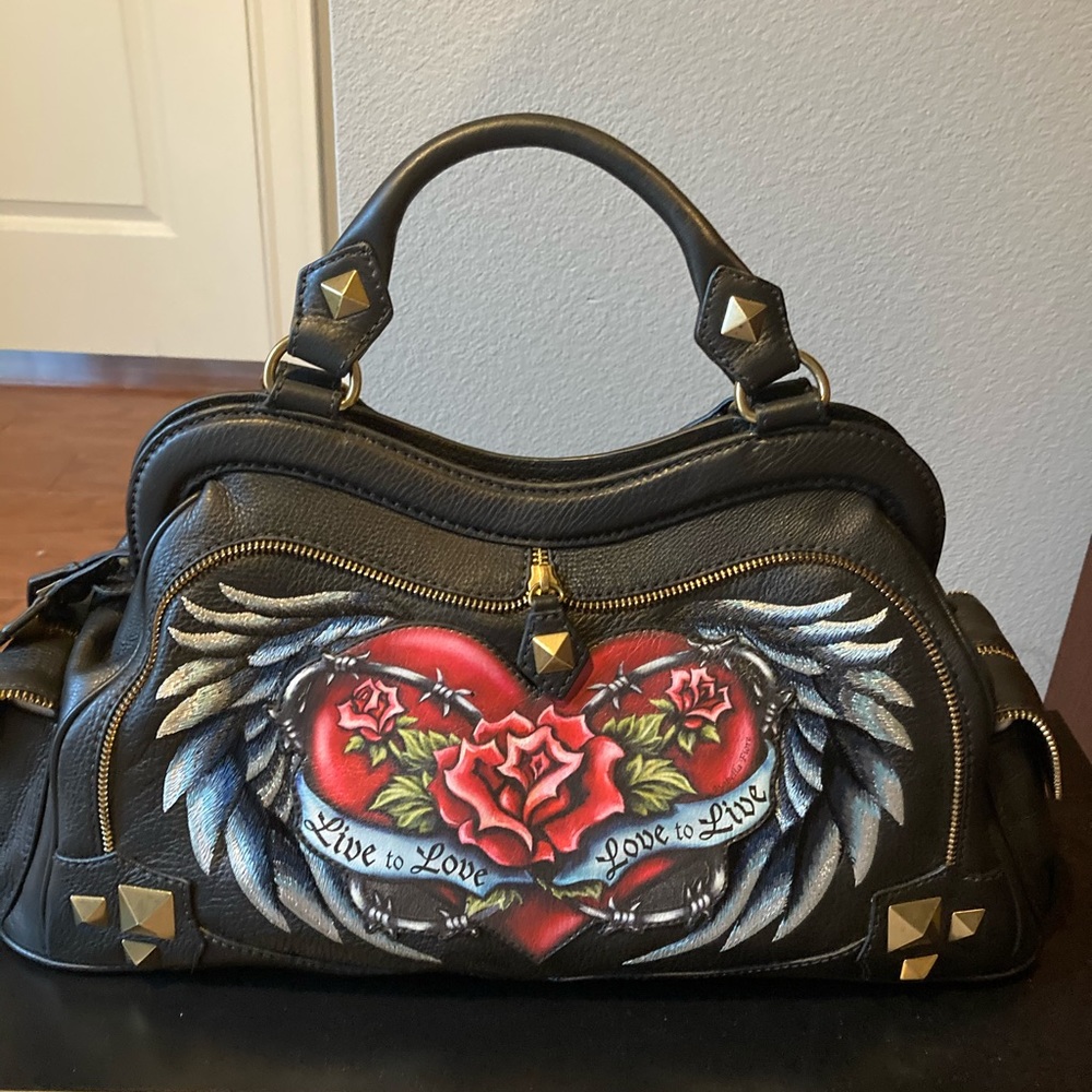NEW Isabella Fiore Live to Love leather handbag .
